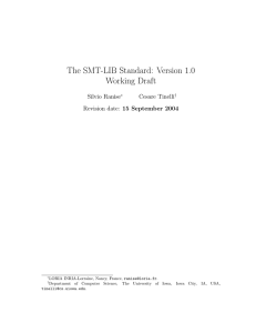 The SMT-LIB Standard: Version 1.0 Working Draft