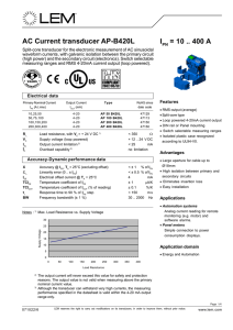 AC Current transducer AP-B420L I = 10 .. 400 A