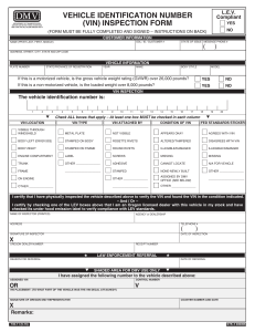 vehicle identification number (vin) inspection form