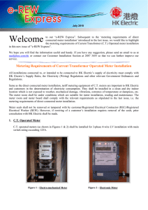 Metering Requirements of Current Transformer