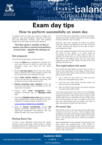 Exam day tips