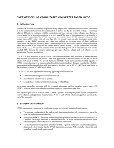 OVERVIEW OF LINE COMMUTATED CONVERTER BASED, HVDC