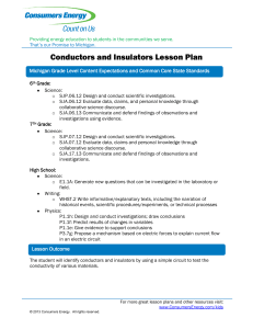 Conductors and Insulators Lesson Plan