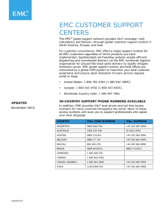 EMC Customer Support Centers