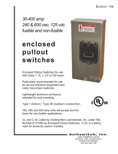 Bulletin 146, Enclosed Pullout Switches