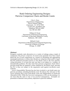 Rank Ordering Engineering Designs: Pairwise Comparison Charts