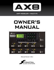 AX8 Owner`s Manual - Fractal Audio Systems