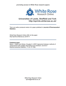 Measuring agreement using repeated measurements