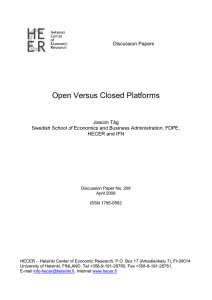 Open Versus Closed Platforms