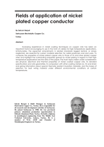 Fields of application of nickel plated copper conductor
