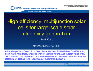 High-efficiency, multijunction solar cells for large