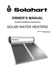 Solahart manual - Solar Hot Water Parts