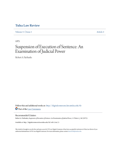 Suspension of Execution of Sentence: An Examination of Judicial