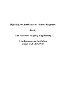 Admission Eligibility - GH Raisoni College Of Engineering Nagpur