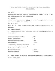 TECHNICAL SPECIFICATION OF 630 KVA , 11/ 0.415 KV DRY