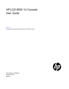 HP LCD8500 1U Console User Guide
