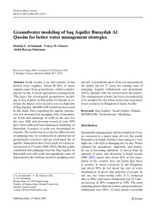 Groundwater modeling of Saq Aquifer Buraydah Al Qassim for better