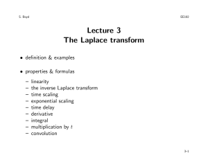 Lecture 3 The Laplace transform