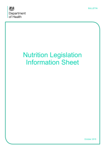 Nutrition Legislation Information Sheet