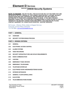 Security Systems - Confidential Coversheet