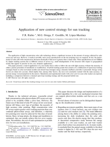 Application of new control strategy for sun tracking