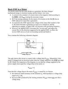 Back EMF in a Motor