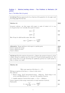 Solution/marking scheme Two Problems in Mechanics (10
