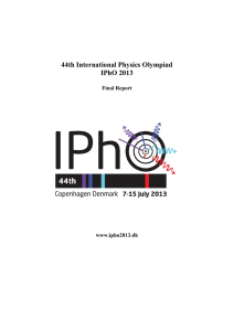 IPhO 2013 Final Report