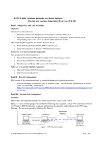 Pre-lab and In-class Laboratory Exercise 10 (L10) Part I – Objectives