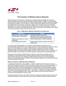 The Evolution of Wireless Sensor Networks