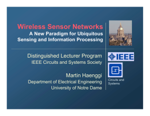 Wireless Sensor Networks - University of Notre Dame