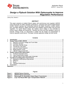 Design a Flybuck Solution with Optocoupler to Improve Regulation