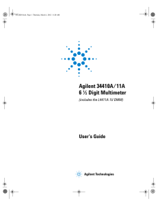 Agilent 34410A/11A/L4411A Multimeter User`s Guide