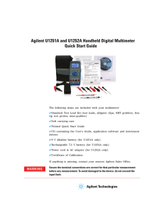 Agilent U1251A and U1252A Handheld Digital Multimeter Quick