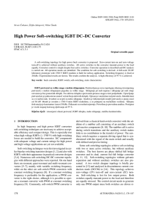 High Power Soft–switching IGBT DC–DC Converter