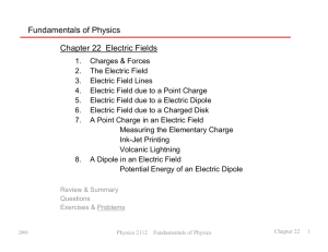 Fundamentals of Physics Chapter 22 Electric Fields