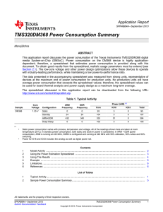 TMS320DM368 Power Consumption Summary