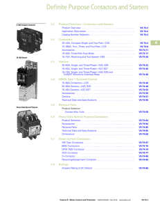 Definite Purpose Contactors and Starters