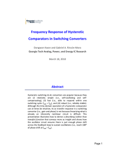 Frequency Response of Hysteretic Comparators in Switching