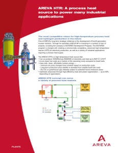 AREVA HTR: A process heat source to power many industrial