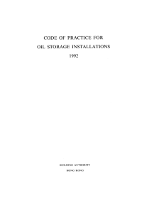 Code of Practice for Oil Storage Installations 1992