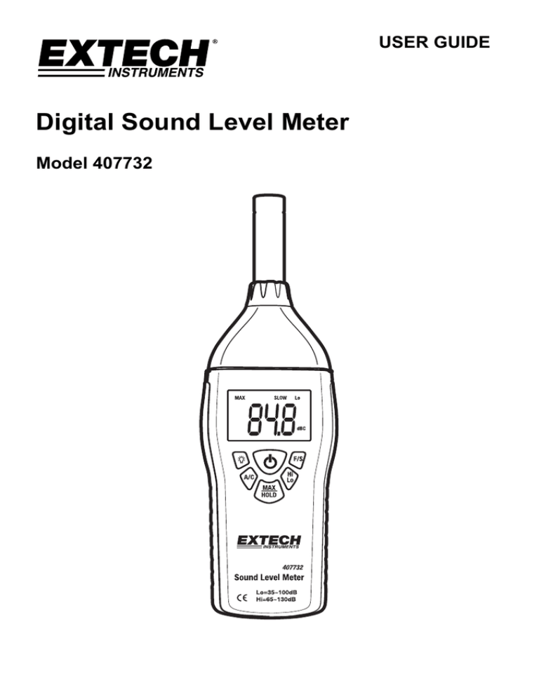 Details about   Extech 407732 Sound Level Meter,Backlit Lcd Display 