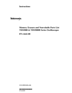 TDS5000/B Memory Erasure and Nonvolatile Parts List
