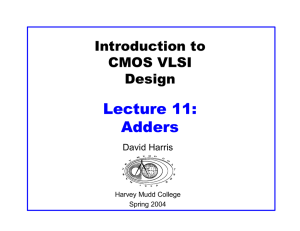 Lecture 11: Adders