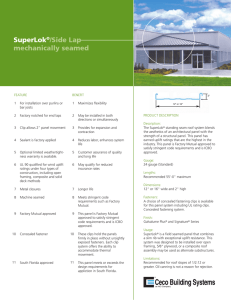 SuperLok Roof Panel Specifications