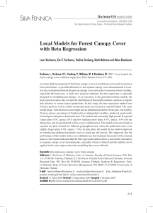 Local models for forest canopy cover with beta regression