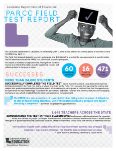 parcc field test report - Louisiana Department of Education