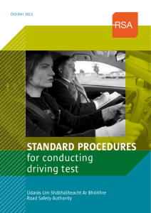 STANDARD PROCEDURES for conducting driving test