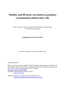 Mobility and fill factor correlation in geminate recombination