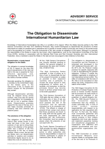 The Obligation to Disseminate International Humanitarian Law